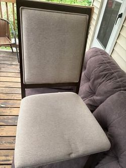 4- Amish Handcrafted Raven Upholstered Dining Chair with Wood Frame