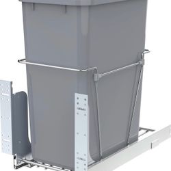 Single Pullout Trash Can for Under Kitchen Cabinets Include Single 35QT Trash Bin Doesn't Include Door Fittings, Bottom-Mount Recycling Bin
