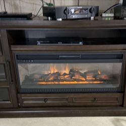 Cecily 72in Media Console Infrared Electric Fireplace