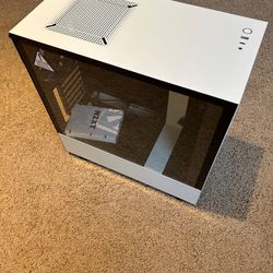 Computer tower ATX Case, White and Transparent 