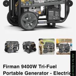 Firman 9400W Tri-Fuel Portable Generator - Electric Start, 120/240V with CO