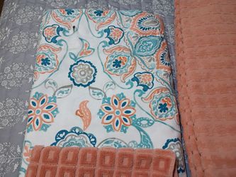 Floral Paisley Fabric Shower Curtain Set