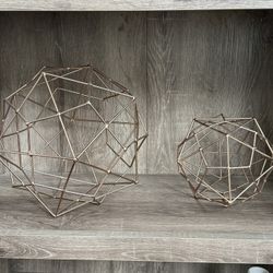 2 beautiful Geometric Metal Sculptures 