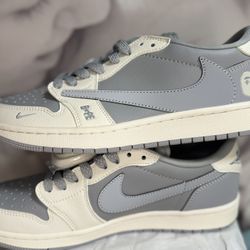 Stylish Low-Top Sneakers – Grey & White (Size 10)