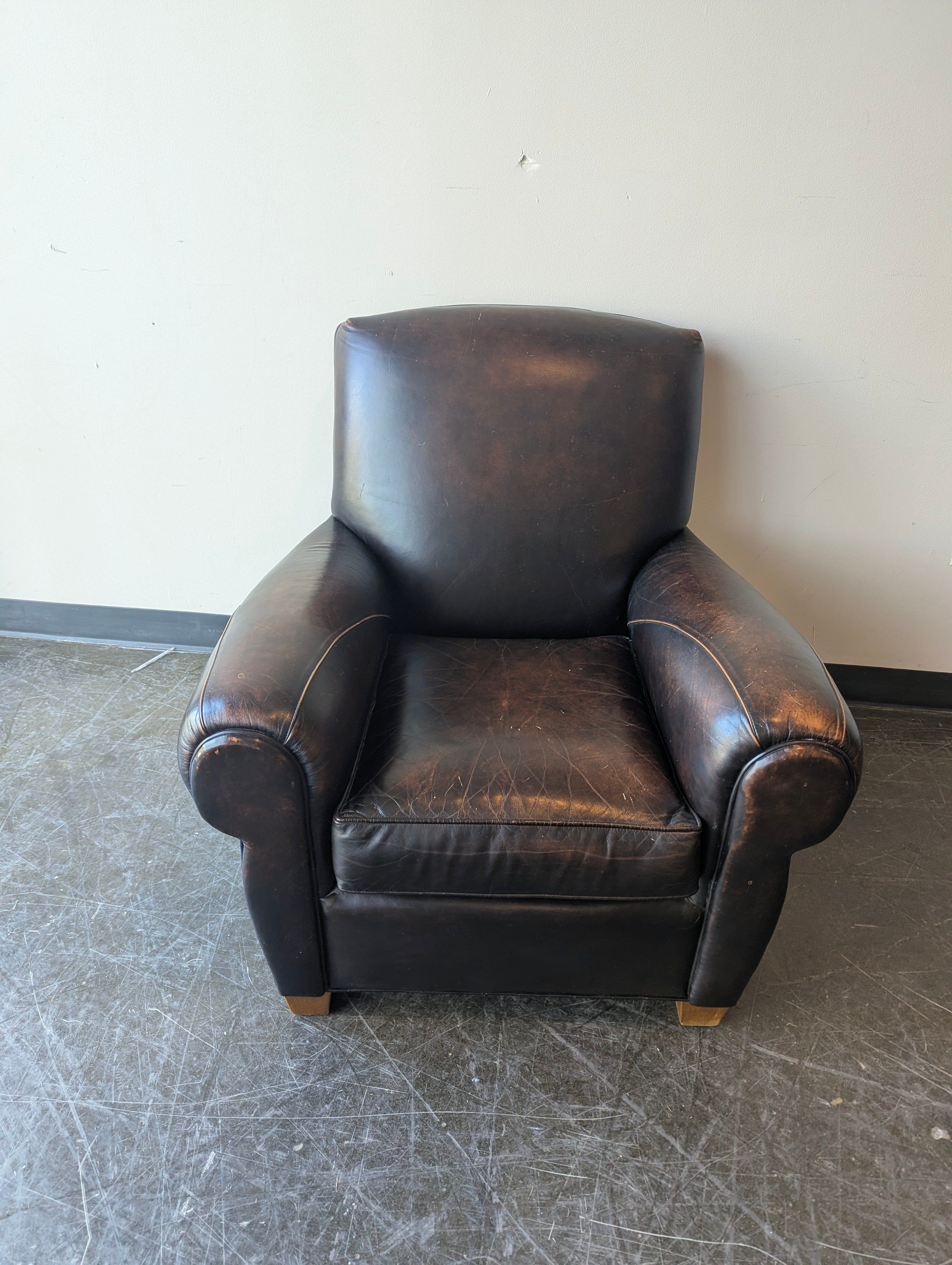 Brown Leather Club Armchair