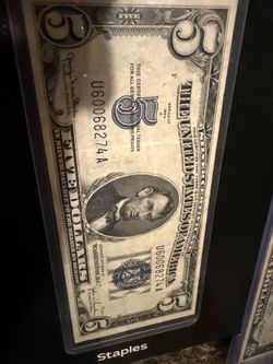 1934  cello azul $5 DOLLAR BILL