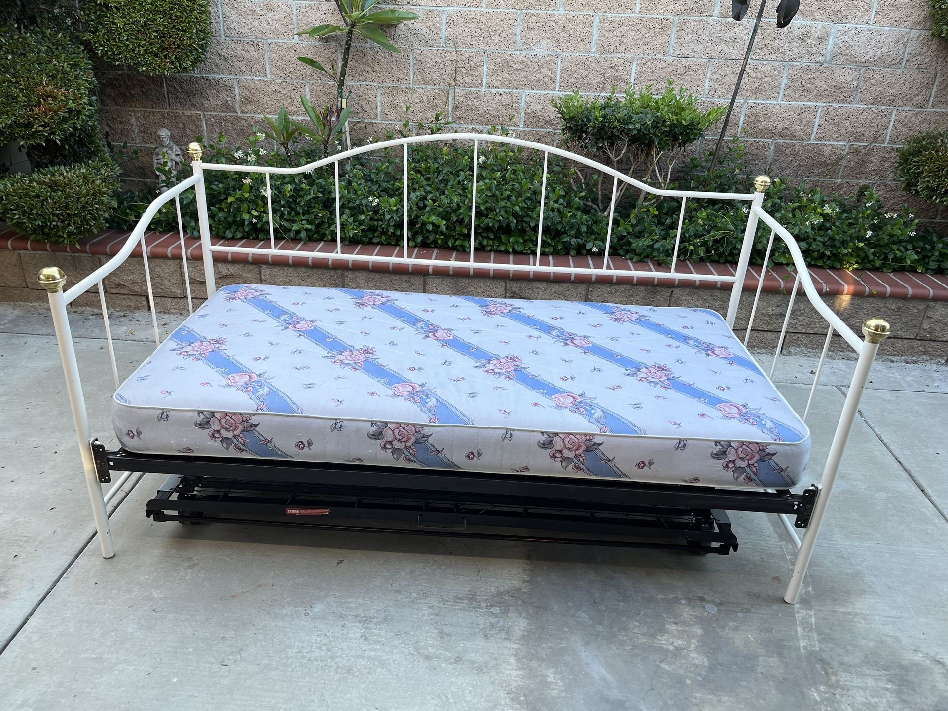 Twin Bed Frame White Metal