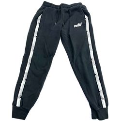 Puma Black Sweatpants Size Medium Jogger Track Suit Pants Elastic Waist 