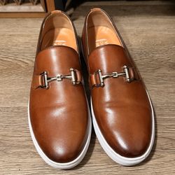 2 pairs of Sz 10 Marc Nolan loafers (brown leather and black suede)