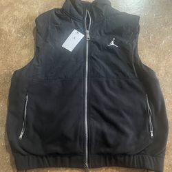 Nike Air Jordan essentials winter fleece full zip vest in black