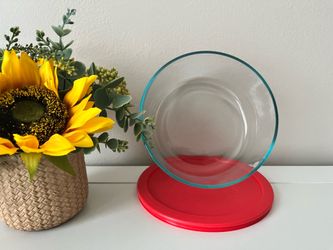 Pyrex Glass Bowl with Red Lid