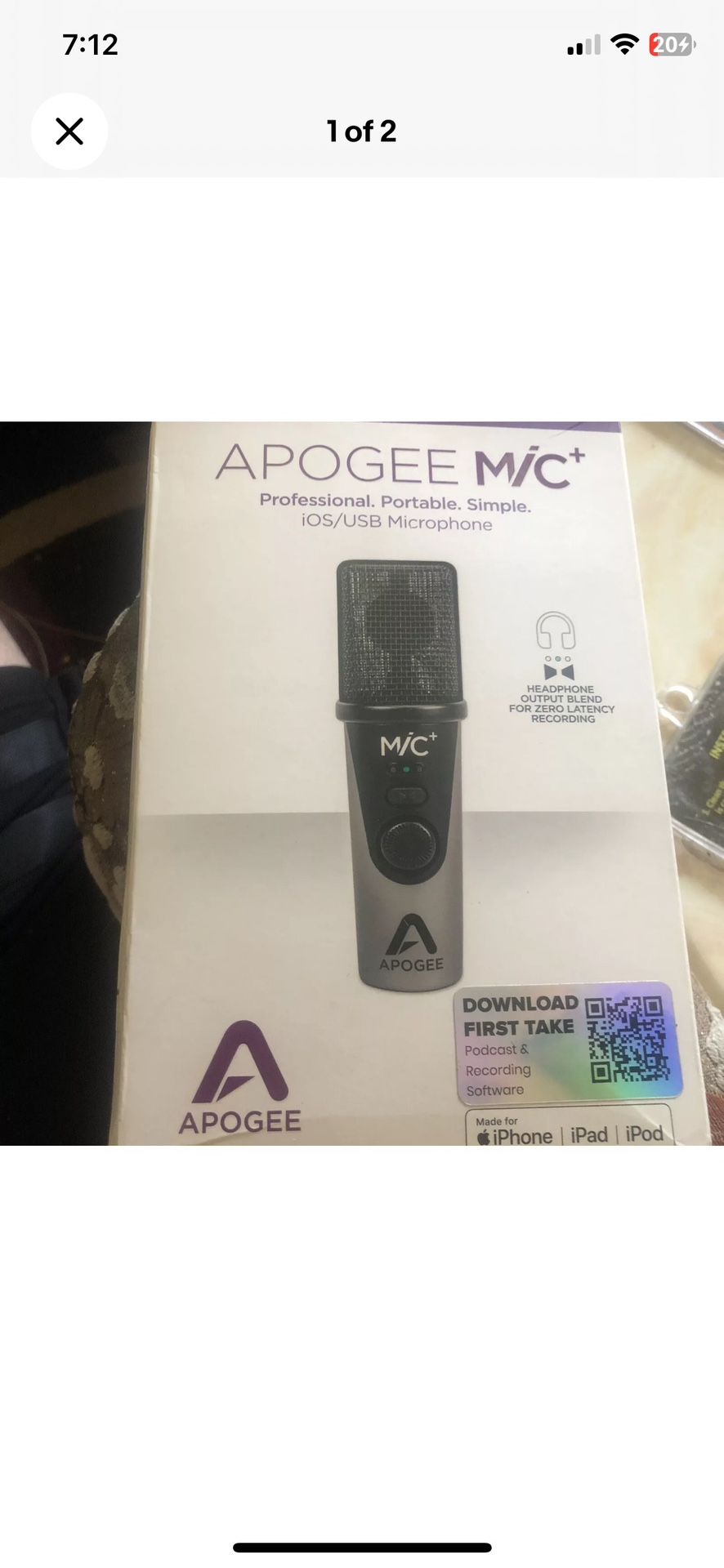 Apogee MiC Plus USB Cardioid Condenser Microphone - New $239.99 MSRP