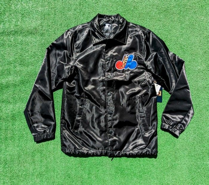 Montreal Expos Retro MLB Black Label Starter Washington Nationals S Jacket Coat