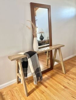 Rustic Weathered Narrow Wood Console Table
