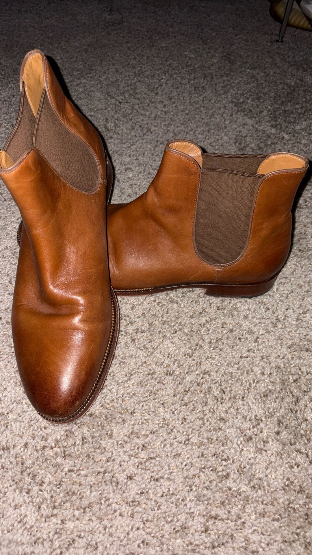 Cole Haan Men's Brown Leather Berkshire Lug Cap Toe Chelsea Bo.ot