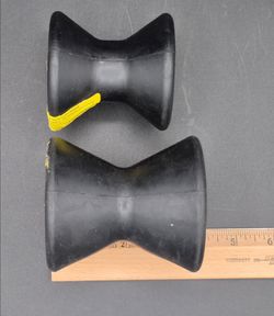 Lot of 2 Boat Trailer Black Molded Rubber Bow Stop Roller