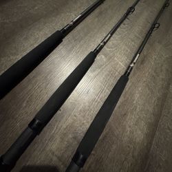 Shimano Tallus Three Pack Salt water Fishing Rods. 
