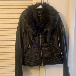 Guess Leather Fut Coat