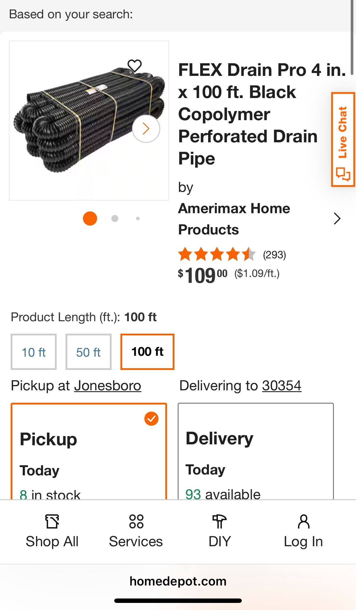 FLEX Drain Pro 4 in. x 100 ft. Black Copolymer Perforated Drain Pipe