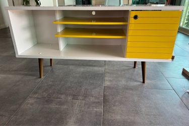 Tv stand yellow mcm style