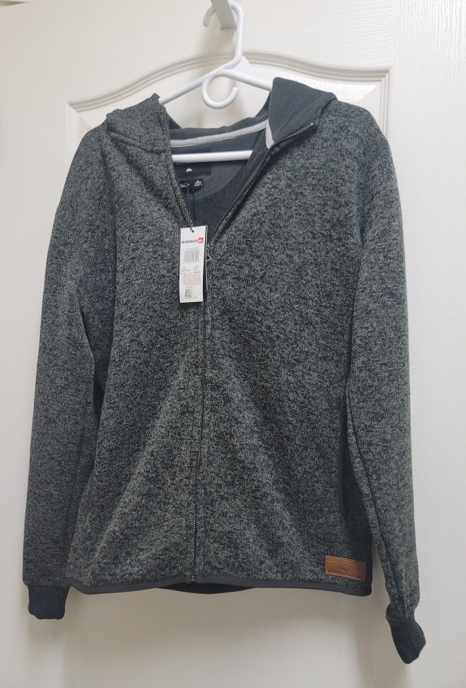 Quicksilver Boys Keller Zipup Fleece Sweatshirt Hoody XL, NWT