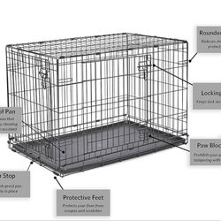 Double Door Folding Metal 36-Inch Dog Crate