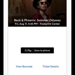 2 Beck Tickets 