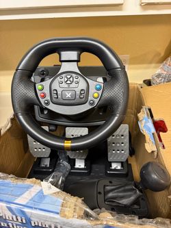 Racing Steering Wheel with Pedals and Shifter