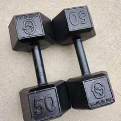 Iron Hex Black Dumbbell Pair 50s