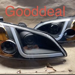 OH160 Fit 01-03 Honda Civic LED Black Housing Clear Corner Headlight 