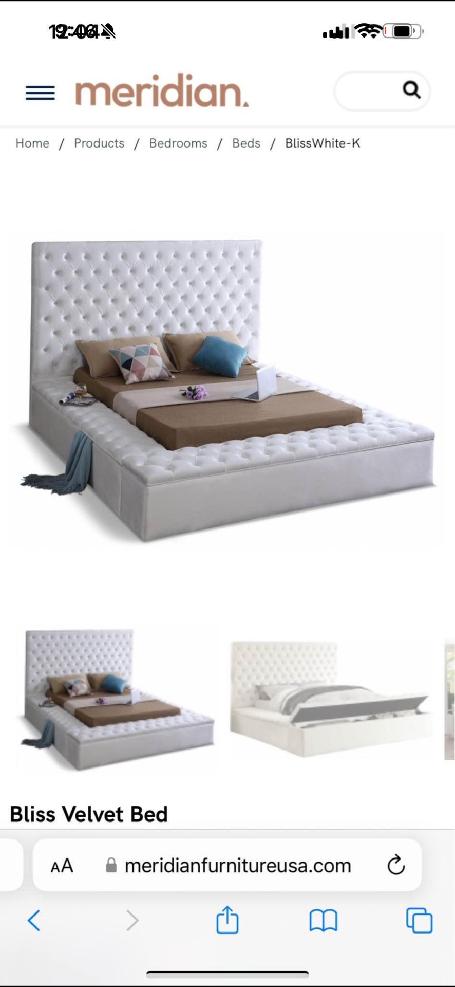 King Bliss Velvet Bed