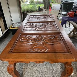 Hand Carved Wood Table