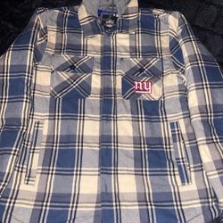 New York Giants Flannel Jacket Size Medium