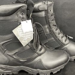 Rothco Forced Entry 8" Tactical Boots Men's Size 12 Black Side Zip Combat Work