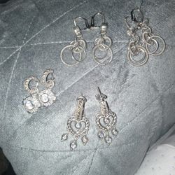 4 Pair Judith Ripka Earrings