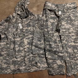 US ARMY IMPROVED CAMO RAINSUIT PARKA W/ HOOD JACKET ACU DIGITAL SIZE 37 XL 
