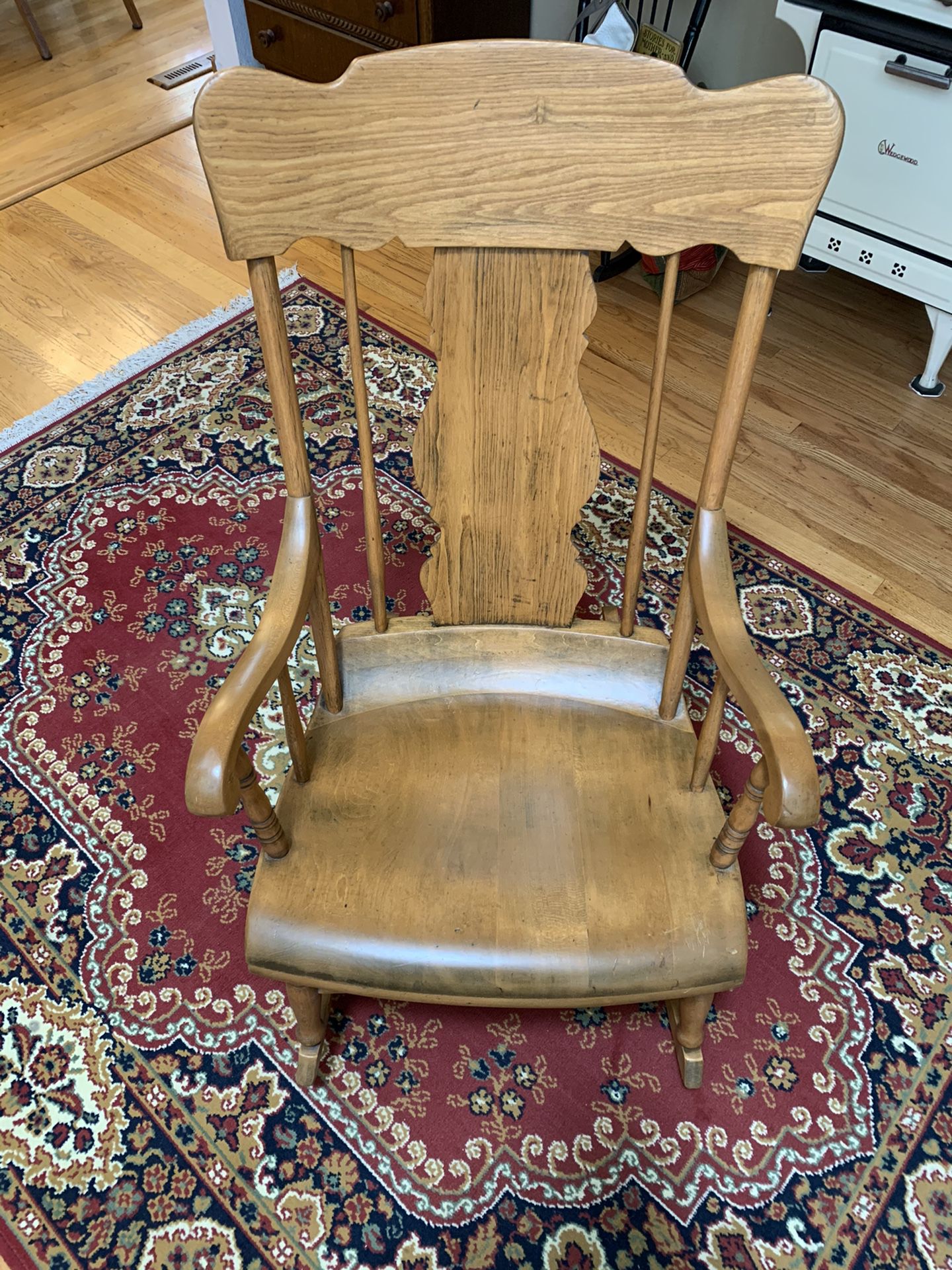 Vintage Antique Solid Wood Rocking Chair
