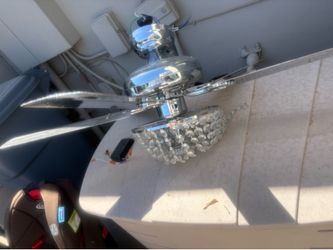 Chrome and Crystal Ceiling Fan