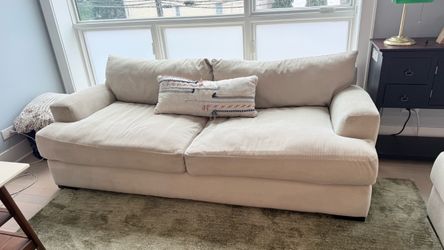 Beige Fabric Two-Seat Sofa