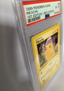 pokemon card pikachu red cheeks 1ST EDITION HOLO SHADOWLESS Lightning Rarity Pikachu - 1st Edition Red