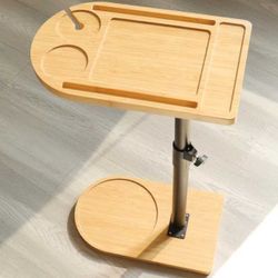 360° Rotatable Sofa Tray Table for Couch Arm - Height Adjustable End Table for Bed or Chair with Phone & Tablet Slots, TV Tray Table, Side Table Tray 