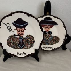 (2) Vintage Victorian Portrait Plates for Decor 