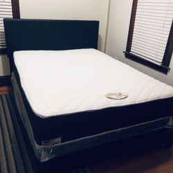 Full Size Mattress Foam 11”Thick+Box Spring+Bedframe Brand New We Finance Delivery Available 
