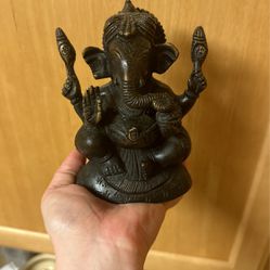 Bronze Ganesh 6" Elephant Hindu Hinduism God Statue Figure Metal Nepal