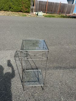Iron Table with Glass shelves