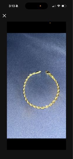 $60 4mm Rope Bracelet 18k Gold Plated