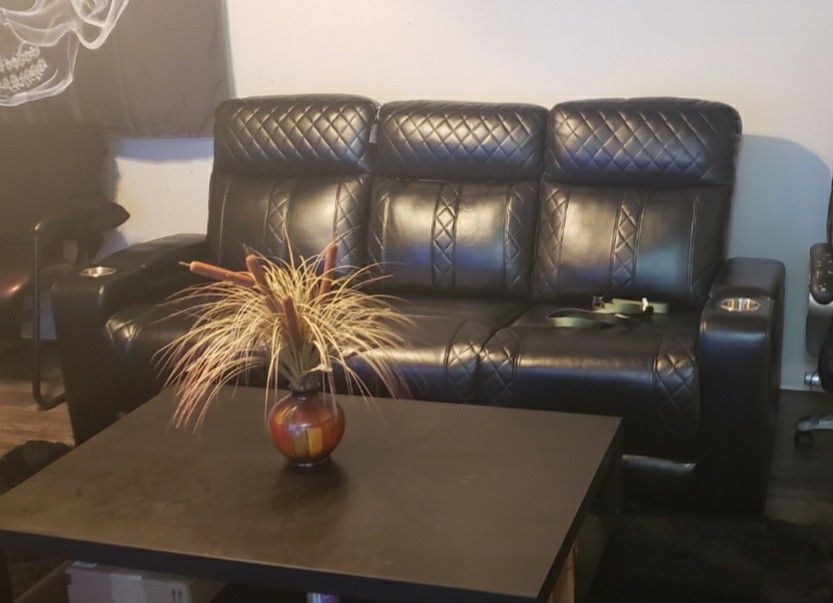 Black Couch With Led Lights And USB