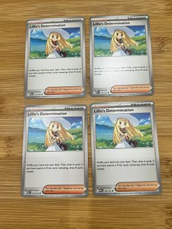 Lillie's Determination Pokemon Prize Pack Series 8 Set Of 4 Cards