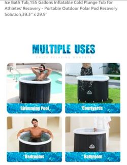 New MOYANNE Ice Bath Tub,155 Gallons Inflatable Cold Plunge Tub for Athletes' Recovery - Portable Outdoor Polar Pod Recovery Solution,39.3'' x 29.5''