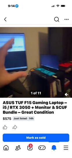 ASUS TUF F15 Gaming Laptop - i5 / RTX 3050 + Monitor & SCUF Bundle - Great Condition
